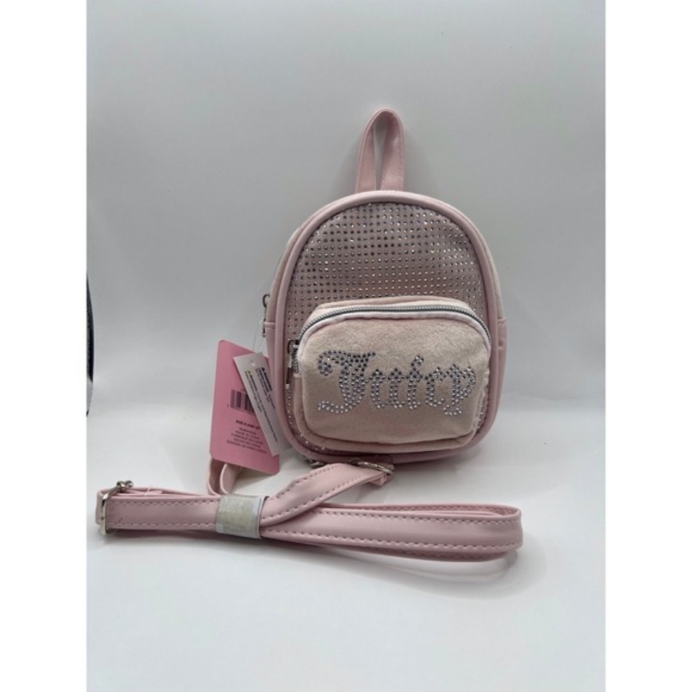 JUICY COUTURE Kids Velour and Sparkle Backpack Purse, NWT